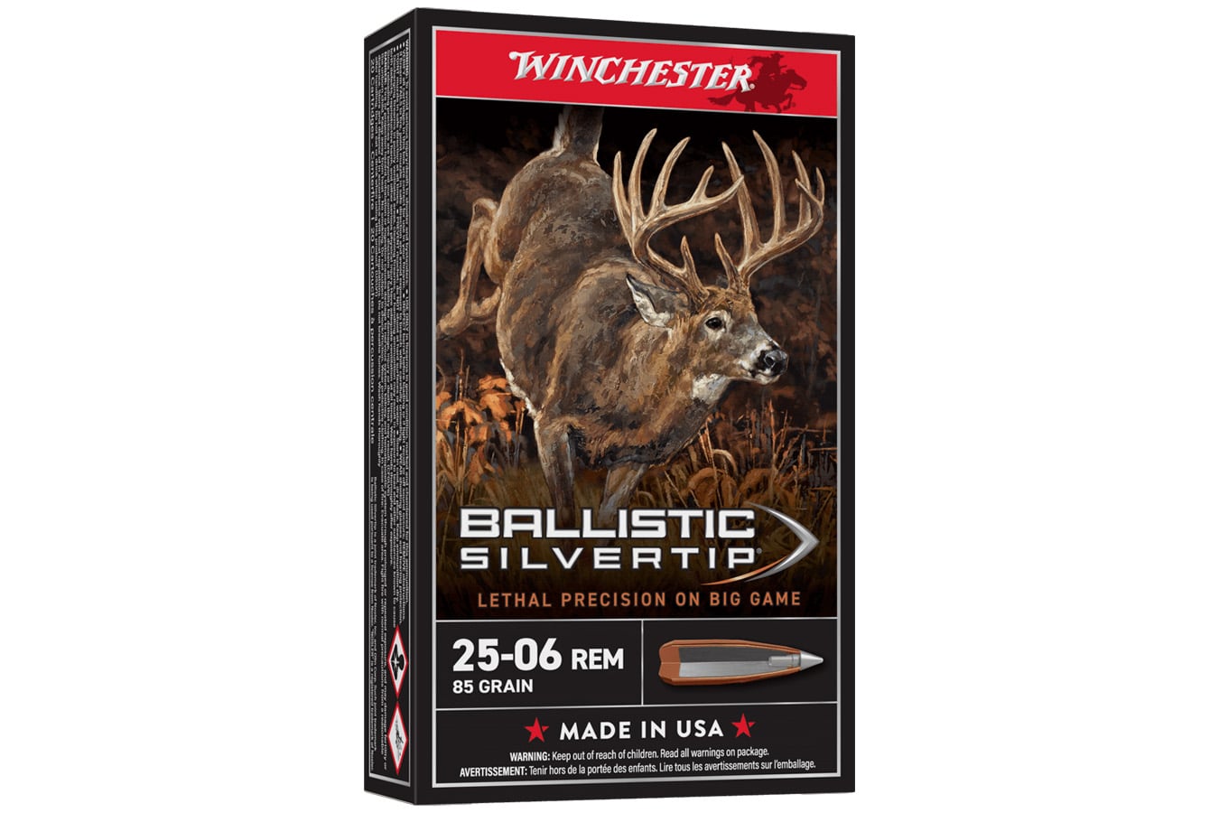 Winchester 25-06 Rem 85 gr Ballistic SilverTip 20/Box